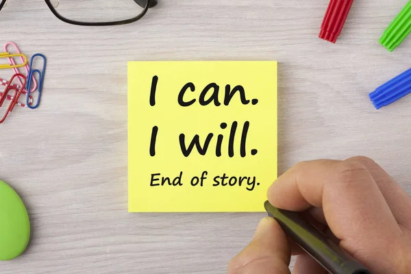 Yapabilirim. Yaparım. Hikayenin sonu. Kavramı — Stok fotoğraf