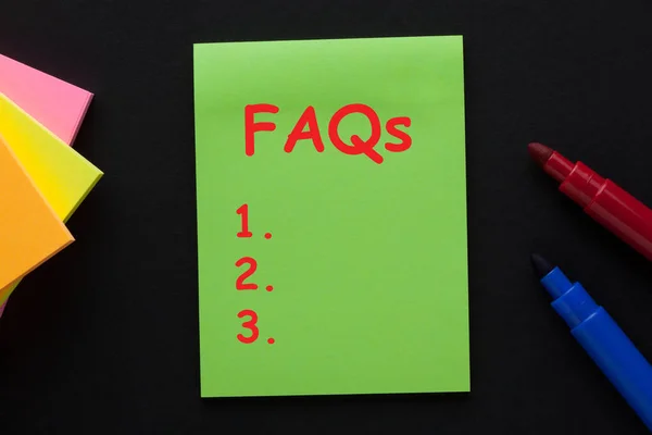 FAQs Lista em branco — Fotografia de Stock