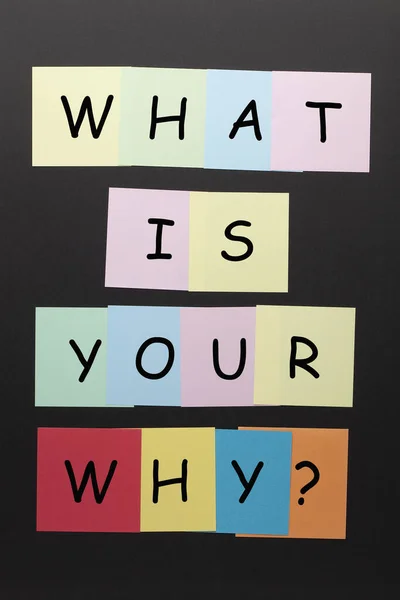 Quel Est Votre Pourquoi Question Sur Les Notes Colorées — Photo