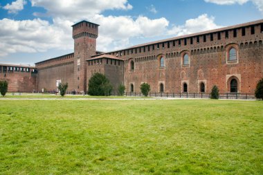 Milano 'daki Sforzesco kalesi, Lombardy, İtalya