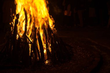 Lohri festivali için dev bir ateş yakıldı.