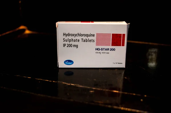 Jaipur India Circa 2020 Photograph Box Tablets Hydroxychloroquine Sulphate Tablets — Stock Photo, Image