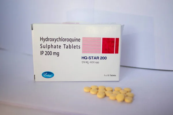 Jaipur India Circa 2020 Photograph Box Tablets Hydroxychloroquine Sulphate Tablets — Stock Photo, Image