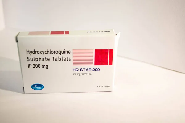 Jaipur India Circa 2020 Photograph Box Tablets Hydroxychloroquine Sulphate Tablets — Stock Photo, Image