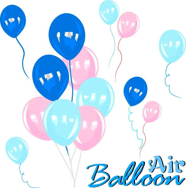 A lot of balloons elements vector design — Stock Vector