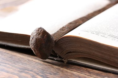 Bir kitap için kitap ayracı olarak eski sahte tırnak