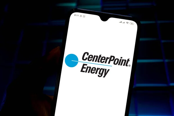 5 grudnia 2019, Brazylia. Na tej ilustracji zdjęcie logo Centerpoint Energy jest wyświetlane na smartfonie — Zdjęcie stockowe