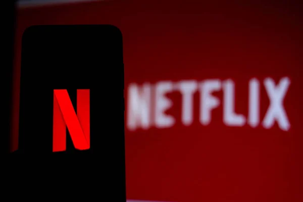 December 11, 2019. In this photo illustration the Netflix logo is seen displayed on a smartphone — Stock Photo, Image