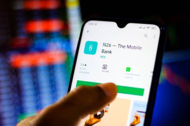 30 Aralık 2019, Brezilya. Bu resimde N26 logo uygulaması akıllı bir telefondan görüntülenir
