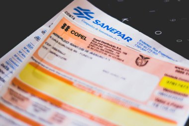 Enerji faturası COPEL (Companhia Paranaense de Energia) ve SANEPAR 'dan su faturası (Companhia de Saneamento do Paraná)