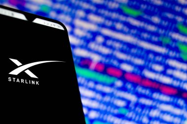 15 Şubat 2020, Brezilya. Bu resimde Starlink (Spacex) logo uygulaması bir akıllı telefonda görüntülenir