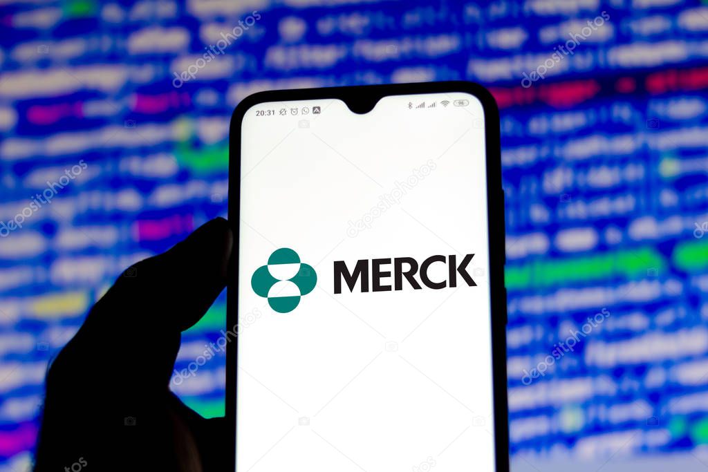 February 15, 2020, Brazil. In this photo illustration the Merck Sharp and Dohme (MSD) logo app is seen displayed on a smartphone.