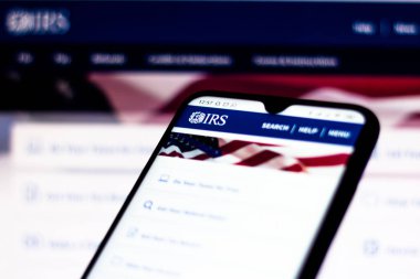 15 Şubat 2020, Brezilya. Bu resimde Milli Gelir Servisi (Irs) web sitesi akıllı telefondan gösteriliyor