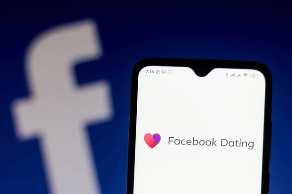 18 februari 2020, Brasilien. I den här bilden visas Facebook Dating logo appen på en smartphone — Stockfoto