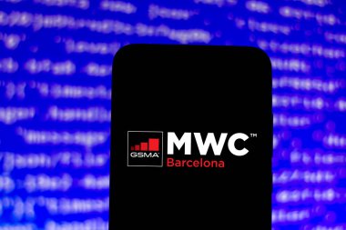18 Şubat 2020, Brezilya. Bu resimde Gsma Mobile Dünya Kongresi (Mwc) logo uygulaması akıllı telefondan görüntülenir