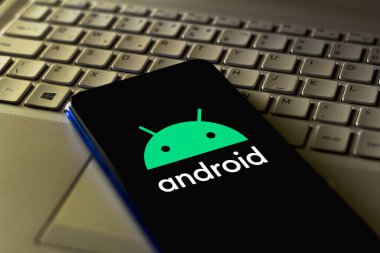 18 Şubat 2020, Brezilya. Bu resimde Android logo uygulaması bir akıllı telefonda görüntülenir