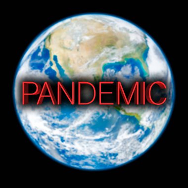 Coronavirus salgını, küresel haritada PANDEMIC kelimesi. Çin 'de Coronavirus salgını, Corona virüsünün dünyaya yayılması. COVID-19 enfeksiyon konsepti. Bu görüntünün elementleri NASA tarafından desteklenmektedir.