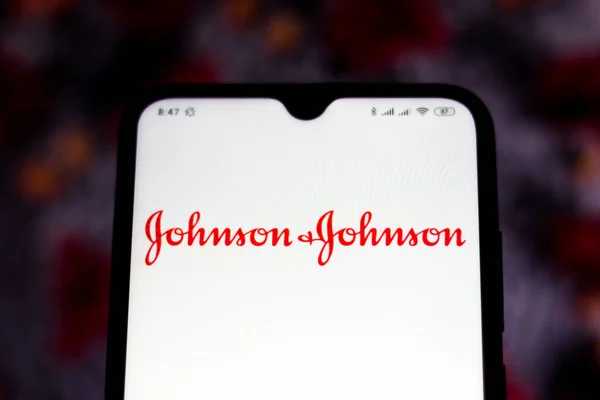 Marzo 2020 Brasile Questa Foto Illustrazione Johnson Johnson Logo Viene — Foto Stock