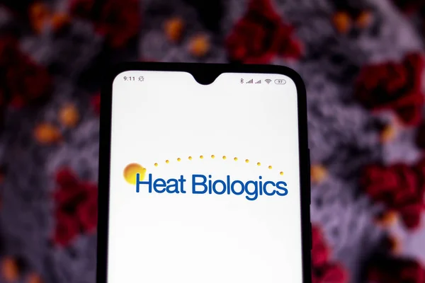 Března 2020 Brazílie Této Fotografii Ilustrace Heat Biologics Logo Zobrazí — Stock fotografie