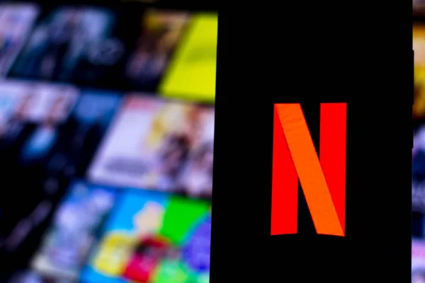 April 2020 Brazil Photo Illustration Netflix Logo Seen Displayed Smartphone — Stock Photo, Image