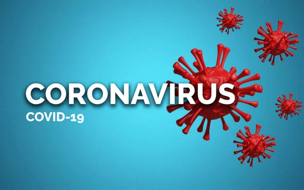 Fogalom Kép Covid Világjárvány Szöveg Coronavirus Covid Kék Háttérrel Piros — Stock Fotó