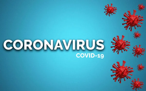 Fogalom Kép Covid Világjárvány Szöveg Coronavirus Covid Kék Háttérrel Piros — Stock Fotó