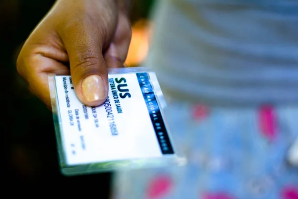 2020 브라질 환자는 브라질 시스테마 Sus 카드를 — 스톡 사진