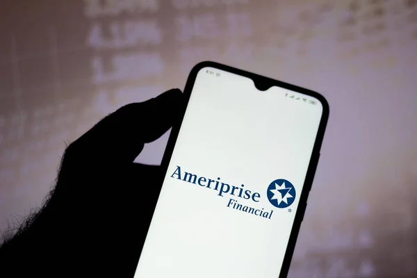 May 2020 Brazil Photo Illustration Ameriprise Financial Logo Seen Displayed — Stock Photo, Image