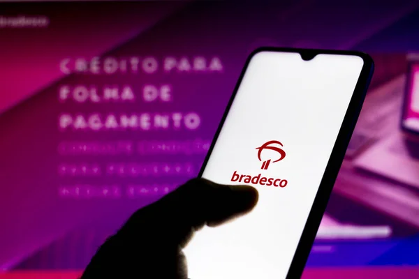 Mai 2020 Brésil Sur Cette Photo Logo Bradesco Affiché Sur — Photo