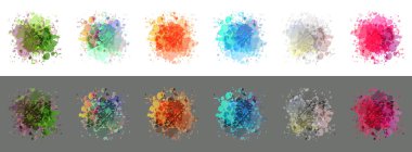 Beyaz / gri arkaplanda boya damlaları, vektör çizimi