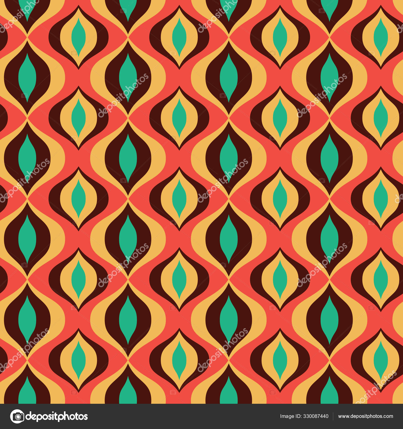 Vector Multicolored 60s 70s Retro Vintage Stock Vector