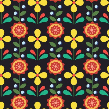 Vektör retro klasik çiçek dikey çizgileri