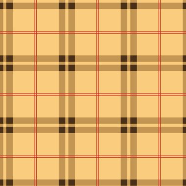 Vektör kahverengi kontrol Tartan, ekosesiz desen