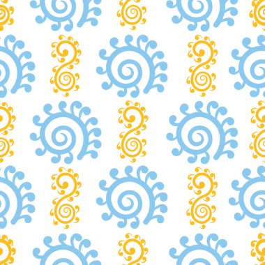 Beyaz yüzeyde vektör eli çizilmiş temel elementler pürüzsüz desen arkaplanı