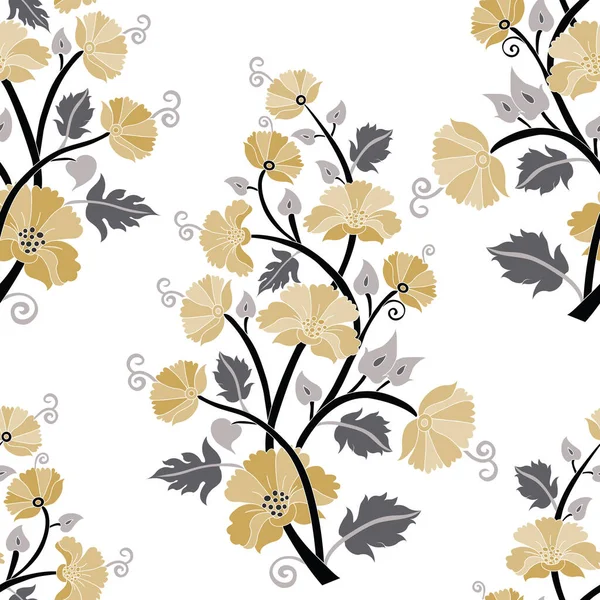 Vector klassischen farbigen Blumenstrauß nahtlose Muster Hintergrund auf weißer Oberfläche — Stockvektor