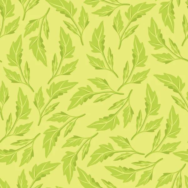 Simple vector pastel hoja verde sin costura patrón de fondo — Archivo Imágenes Vectoriales