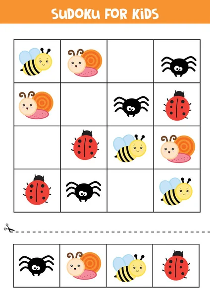 Planilha educacional para crianças pré-escolares. Sudoku para crianças com i — Vetor de Stock