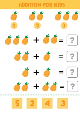 Eğitici matematik çocuk oyunu. Çocuklar için toplama.