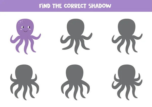 Find the shadow of octopus. Game for kids.