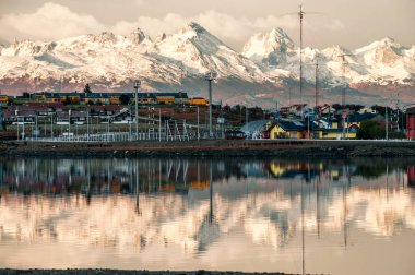 Ushuaia, Tierra del Fuego, Patagonya sabahın çok erken saatlerinde