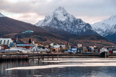 Ushuaia, Tierra del Fuego, Patagonya sabahın çok erken saatlerinde