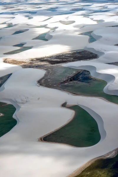 Lagoons in the desert of Lencois Maranhenses, Brazil — Stock Photo, Image