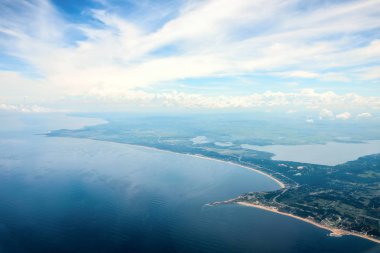 Panoramik sonsuz plajları ve Punta Ballena boynuz, Uruguay