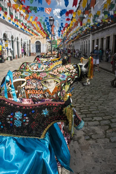 Historische stad Sao Luis bereidt zich voor de traditionele vakantie — Stockfoto