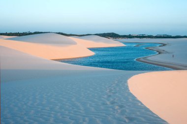 Lagoons in the desert of Lencois Maranhenses National Park clipart