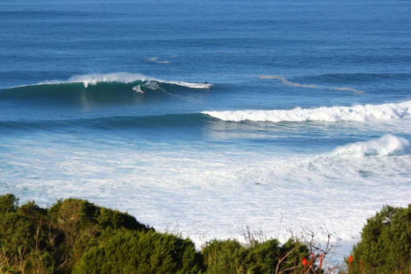 Nazare Portekiz Aralık 2019 Portekiz Nazar Dev Dalgaları Sörfçüleri Canhao — Stok fotoğraf