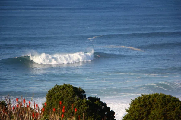 Nazare Portugalsko Prosince 2019 Surfaři Obří Vlny Nazaru Portugalsku Jsou — Stock fotografie