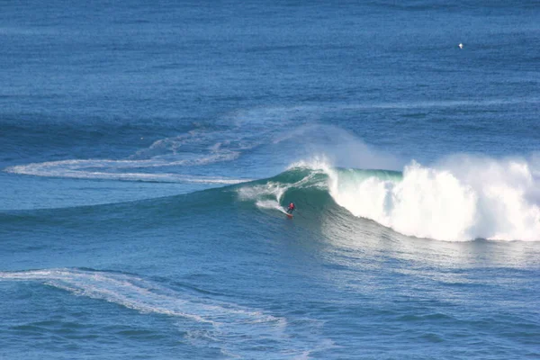 Nácik Portugália 2019 December Szörfösök Náci Óriáshullámok Portugáliában Canhao Nazare — Stock Fotó