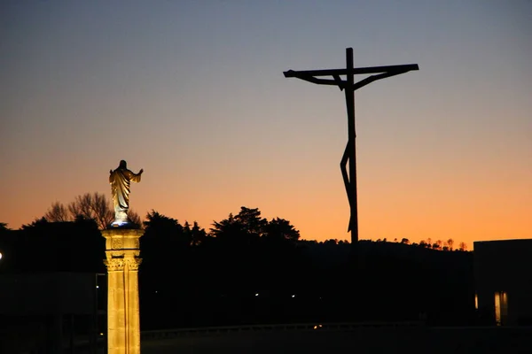 Fatima Portugal December 2019 Images Sanctuary Fatima Dusk — Stock Photo, Image