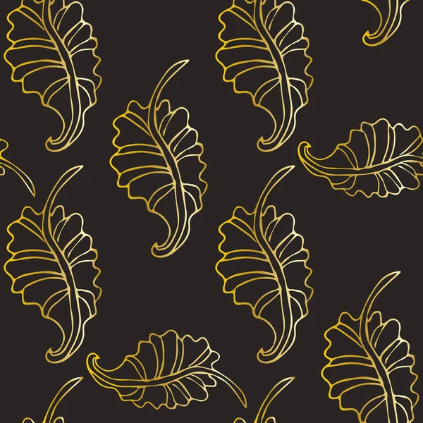 Nahtloses Muster mit handgezeichneten Blättern — Stockvektor